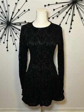 Lulus | Dresses | Lulus Black Long Sleeve Fit Flare Dress Mini Back Zipper  Party Womens Small | Poshmark